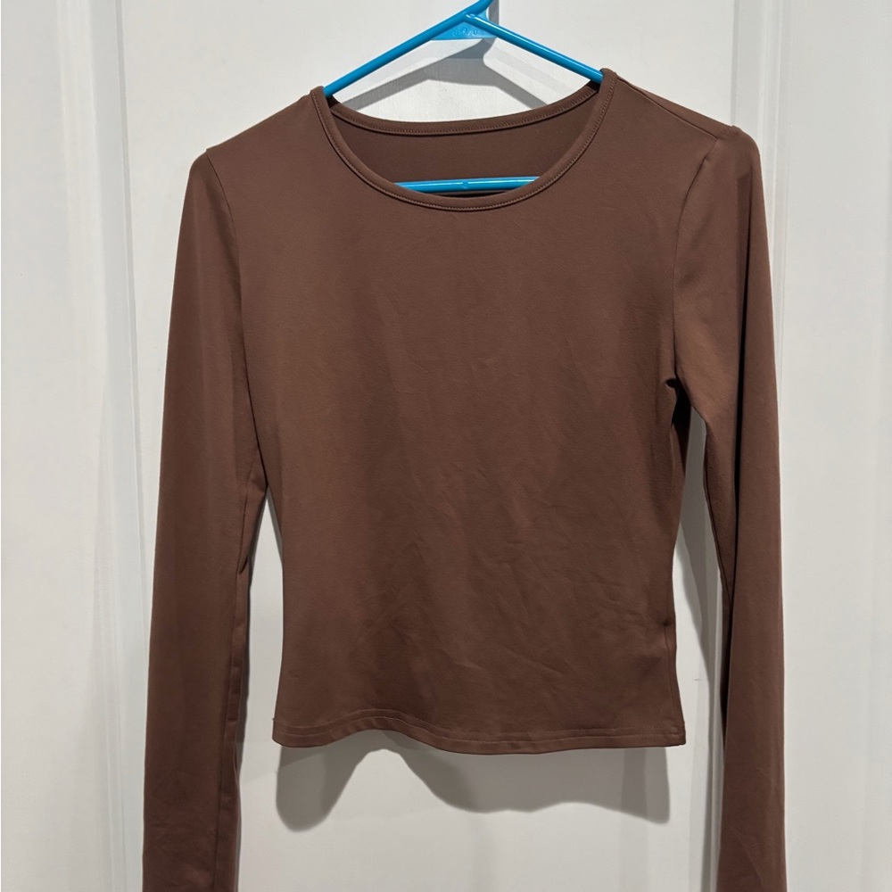 Brown long sleeve shirt, Sz S